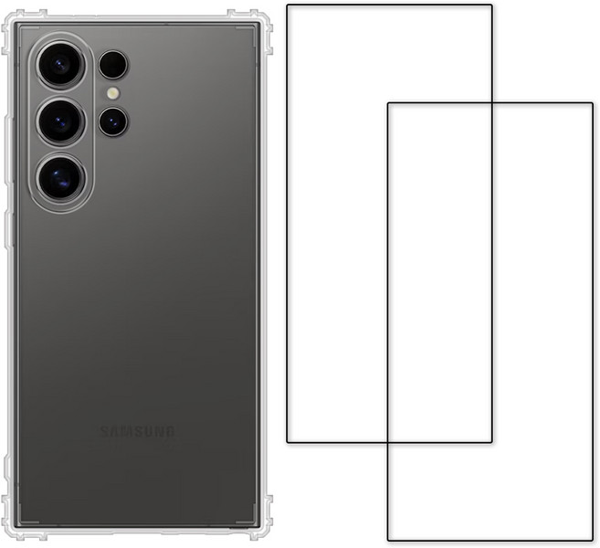 Red Moon SAMSUMG 手機殼貼3件組 鏡頭全包式軍規殼 + 9H玻璃保貼2張