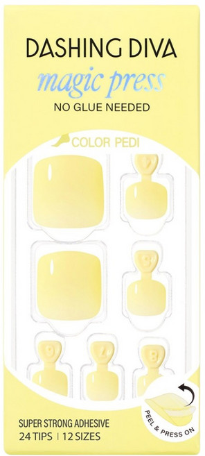 데싱디바 매직프레스 페디팁 세트, 레몬옐로우, 1개