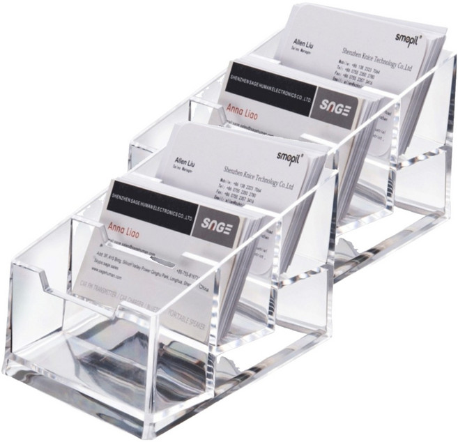 제이제이 아크릴 명함 거치대 투명, 2개, 3단