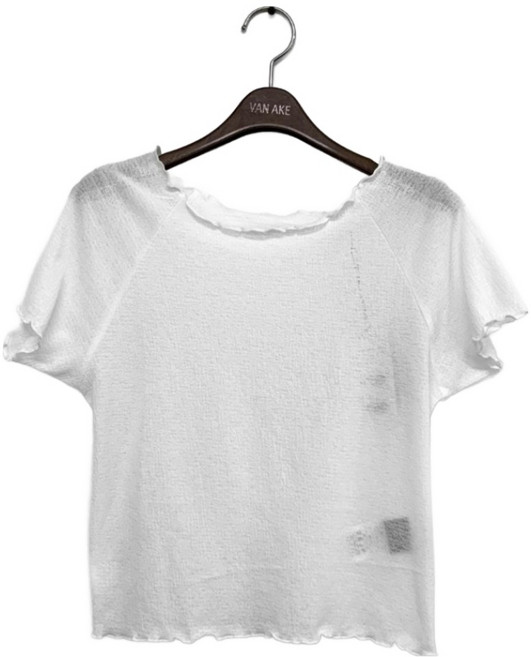 반에이크 여성용 프릴 반팔 티셔츠