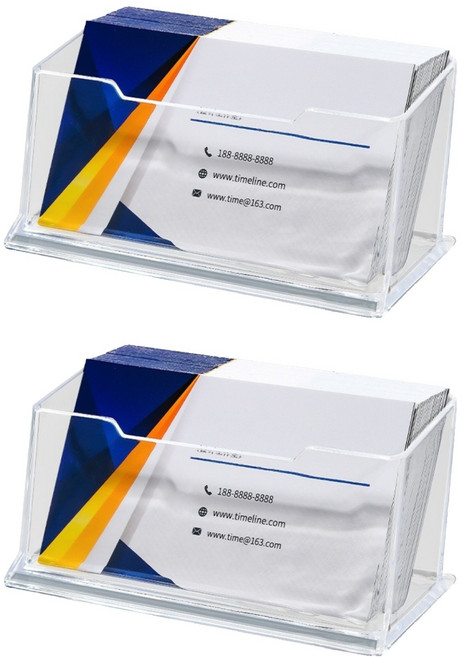 제이제이 아크릴 명함 거치대 투명, 2개, 1단