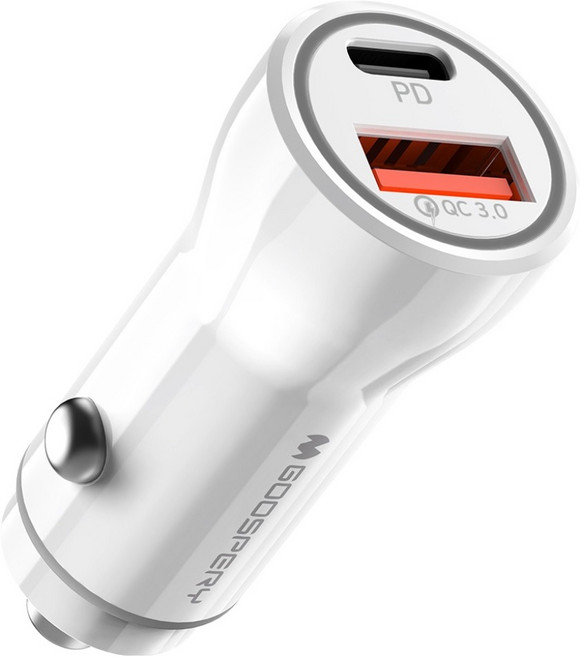 구스페리 PPS PD 38W 2포트 차량용 시거잭 고속 c타입 usb타입 충전기, 화이트