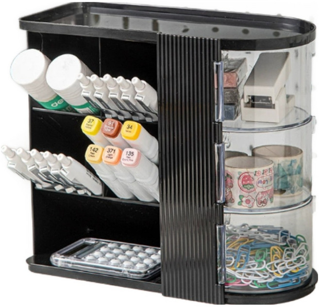 다용도 데스크 오거나이저 22 x 9.5 x 20 cm, 블랙, 1개