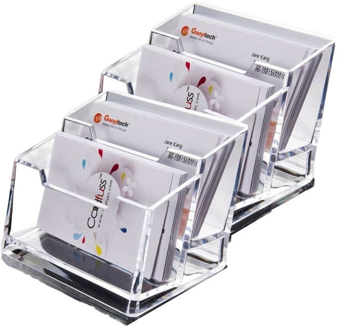 제이제이 아크릴 명함 거치대 투명, 2개, 2단