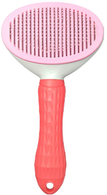 월드크린 반려동물 원터치 저자극 브러쉬, 핑크, 1개