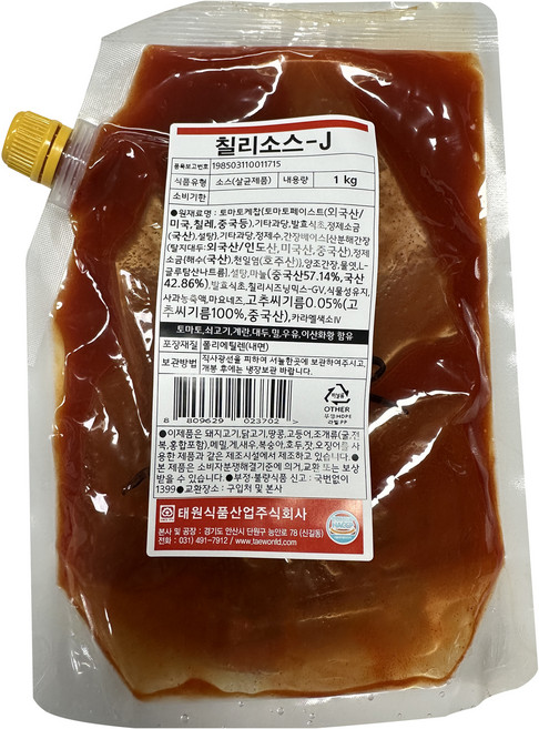 태원식품 칠리소스 J, 1kg, 1개