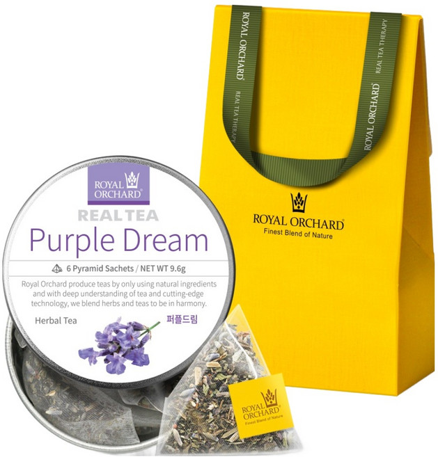 로얄오차드 퍼플드림 실버틴 싱글팩 차 티백 + 기프트박스 선물세트, 티백 6p + 기프트박스, 1개, 1.6g, 6개입