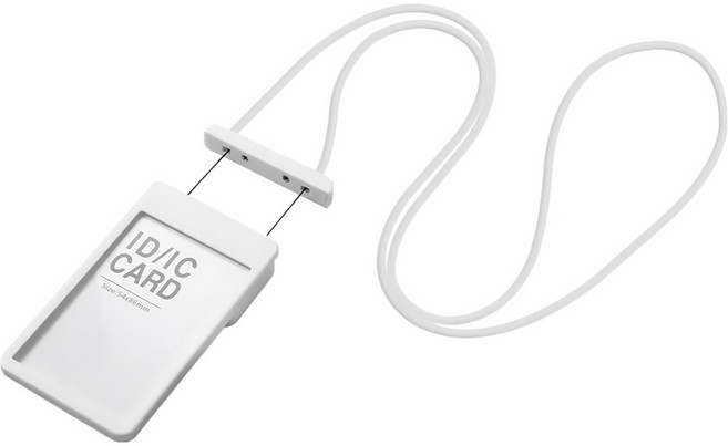 모던앳 길이조절 목걸이 사원증 케이스, 화이트, 1개