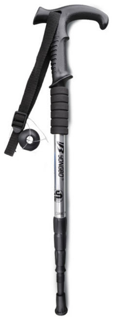 yONGBO 永博戶外 輕鋁合金伸縮避震登山杖 T柄, 1支, 黑色