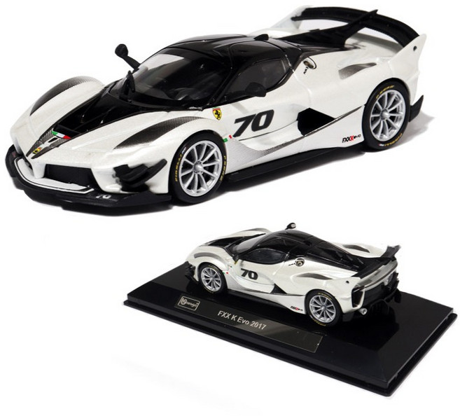 bbUrago 1：43 法拉利賽車 FXX-K EVO 2017 壓鑄汽車模型, 1個, 白色