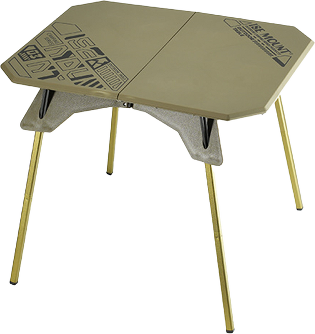 ISE MOUNT 小島嶼山 戶外兩摺疊鋁合金露營升降桌, 軍綠色