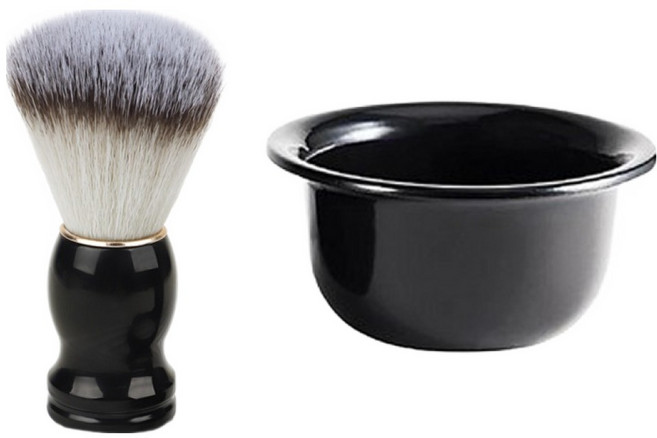 남성용 바버샵 쉐이빙 브러쉬 볼 세트 심플볼 블랙, 1세트