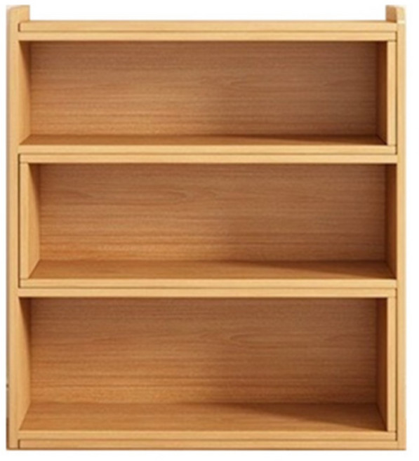 FANCY LIFE 可伸縮置物書架 W0004, 木紋色, 3層