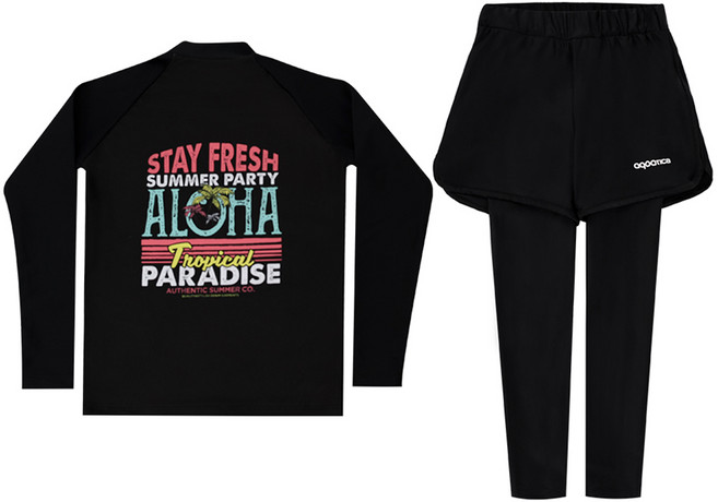 아쿠아티카 아동용 래쉬가드 상의 + 반바지 워터레깅스 세트AQA387+AQA421