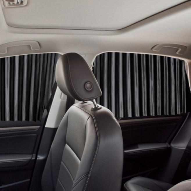 磁吸滑軌汽車窗簾遮陽簾, 黑色, 1組