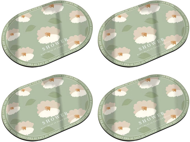 寢室安居 吸水止滑軟式珪藻土地墊, 柳莫花境, 4個