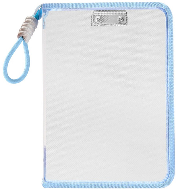 모하코 클립보드 지퍼화일백 A4 투명 파일 케이스, 1개, 마카롱스카이