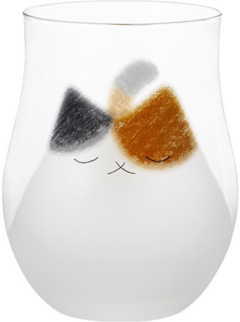 ADERIA 日本三花貓杯 340ml, 透明色, 1個