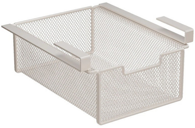 철재 무타공 슬라이딩 언더 서랍 37 x 22 x 9 cm, 화이트, 1개