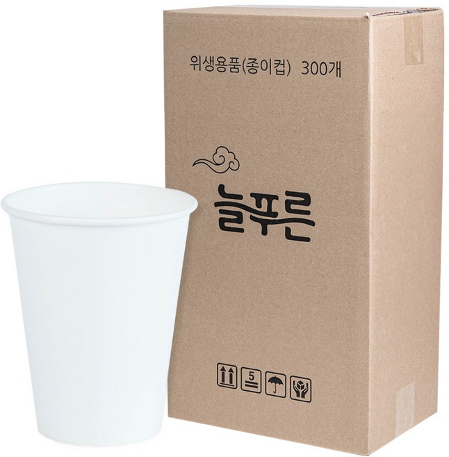 늘푸른 무인쇄 종이컵 240ml, 1개, 300개입