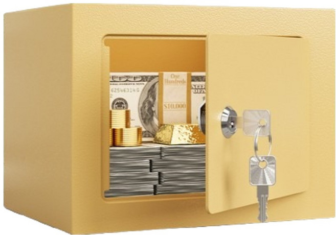 올이즈유 강철 가정용 금고 230 x 170 x 170 mm, 골드