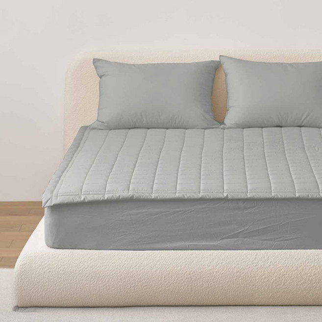 韓國 amante Super Cotton 60支高密度棉固定帶床墊, 深灰色