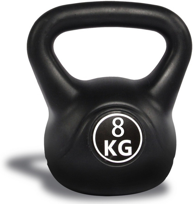 LIVESPO 核心全身運動壺鈴, 黑色, 1個, 8kg