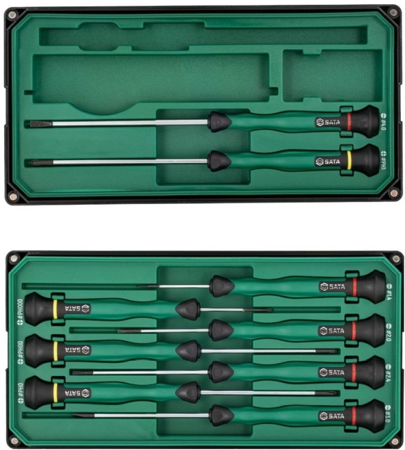 사타 정밀 및 일자 및 십자 드라이버 9종 세트 09316, 1세트