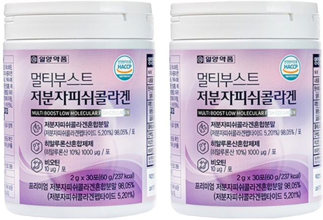일양약품 멀티부스트 저분자 피쉬 콜라겐 30p, 60g, 2개