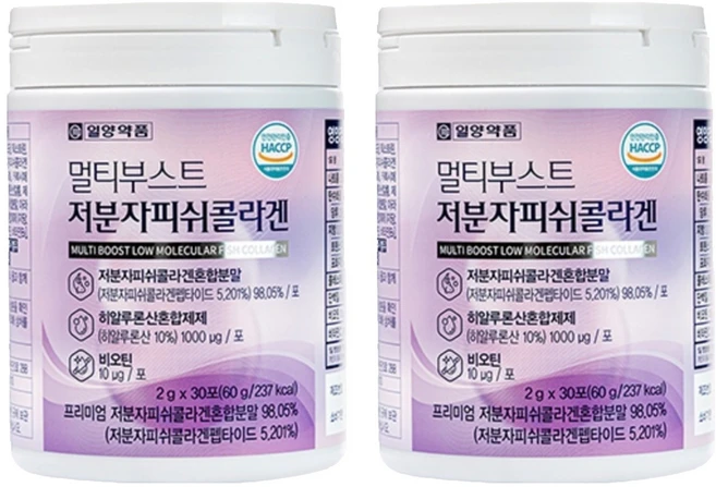 일양약품 멀티부스트 저분자 피쉬 콜라겐 30p, 60g, 2개 - 쿠팡