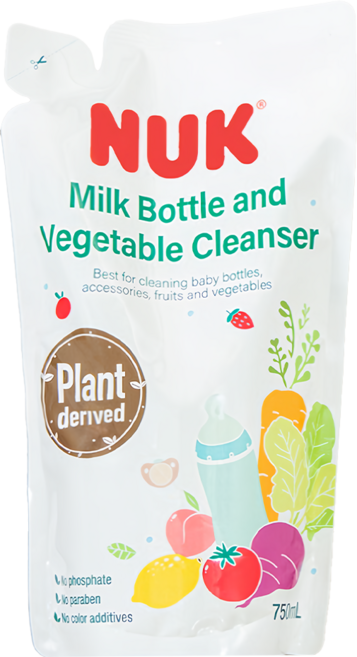 NUK 植萃奶瓶蔬果清潔液 補充包, 750ml, 1包