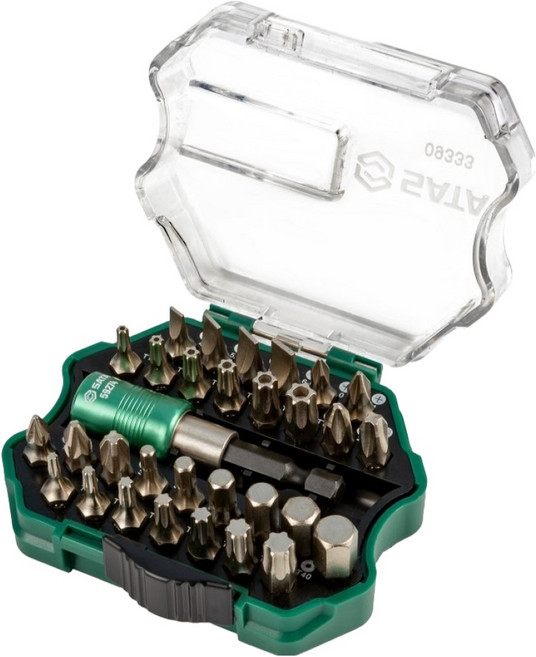 사타 6.3mm 육각 비트 세트 임팩 공구용 09333, 1세트, 31종