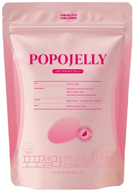 헬스헬퍼 다이어트 포켓젤리 포포젤리 350g, 14회분, 1개