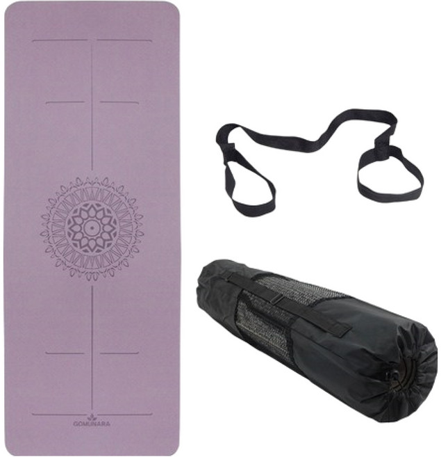 GOMUNARA 瑜伽墊 + 提帶 + 收納袋, Lilac Purple, 1件