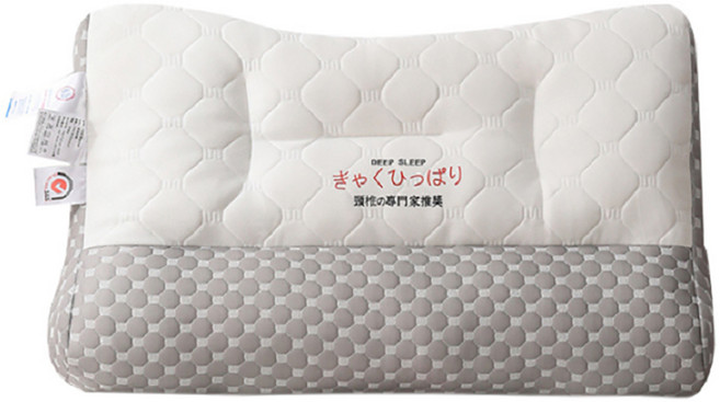 HONDONI 日式反牽引護頸枕 紓壓側睡止鼾枕 中高枕乳膠款 舒適助眠, 白色, 1個