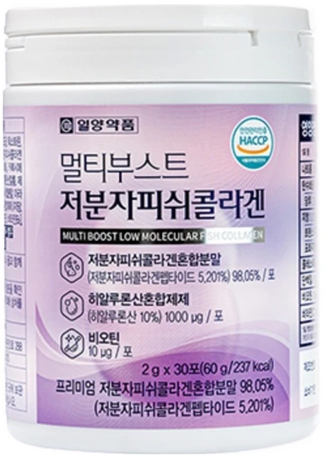 일양약품 멀티부스트 저분자 피쉬 콜라겐 30p, 60g, 1개 - 쿠팡