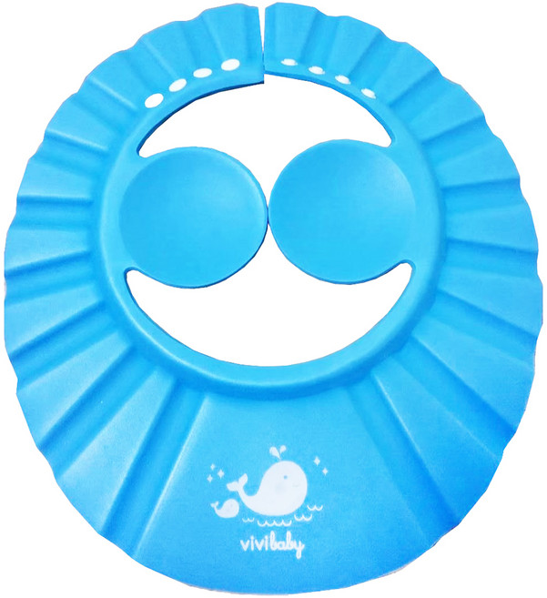 vivibaby 兒童護耳洗髮帽, 藍色, 1個
