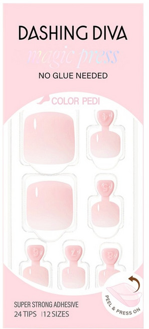 데싱디바 매직프레스 페디팁, 슈가핑크, 1개