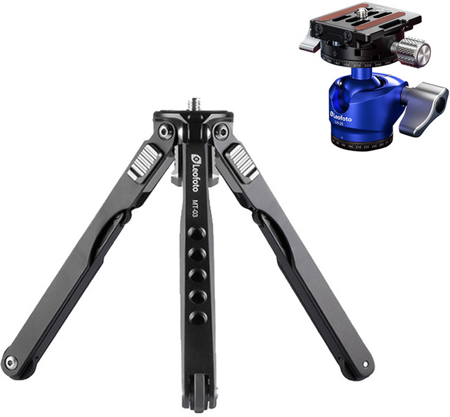 레오포토 미니삼각대 블루 키트 세트, 1세트, MT-03, LH-25R, NP-50-BL