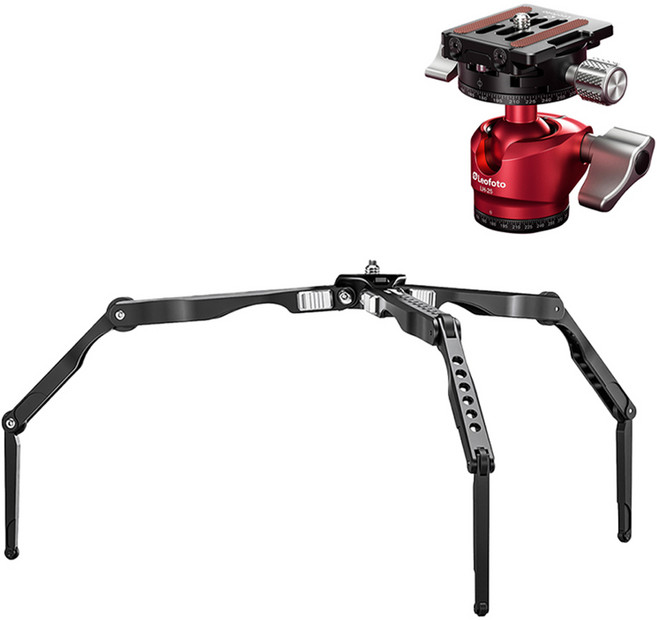 레오포토 미니삼각대 레드 키트 세트, 1세트, MT-04, LH-25R, NP-50-RE