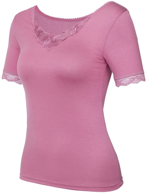 크리비아 여성용 장미 모티프 라이오셀 간절기 3부 내의 상의