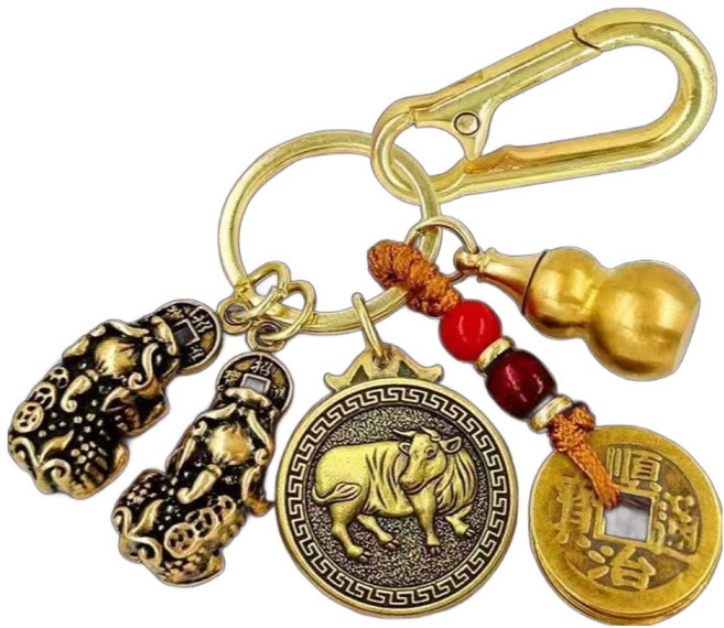메소포타미아 십이간지 수호신 재물운 액막이 엽전 호리병 쌍비휴 키링 소띠