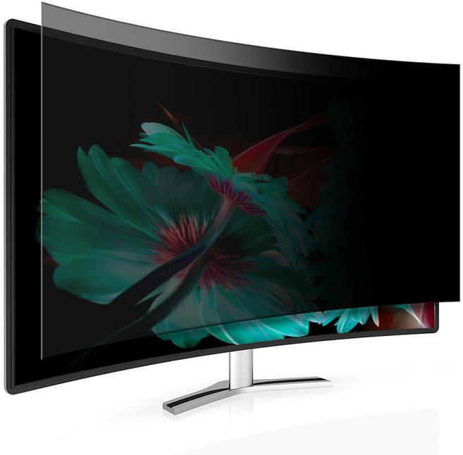 고부기 커브드 모니터 간편부착 블루라이트차단 프라이버시 액정보호필름 세트 한성컴퓨터 TFG34Q14W 1500R 86.4cm, 1세트