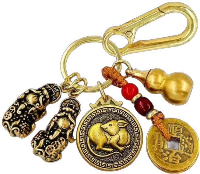 메소포타미아 십이간지 수호신 재물운 액막이 엽전 호리병 쌍비휴 키링 쥐띠