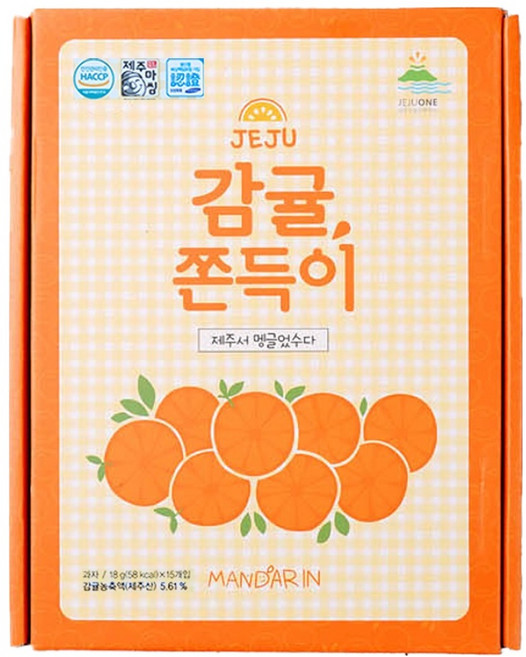 이제주 제주원 제주 감귤 쫀득이 15p, 270g, 1개