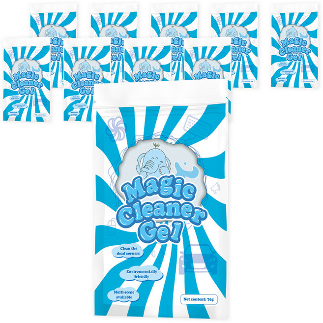 웨이브클리닝 젤리클리너 슬라임 키보드 차량용 다용도 젤클리너 70g, 10개