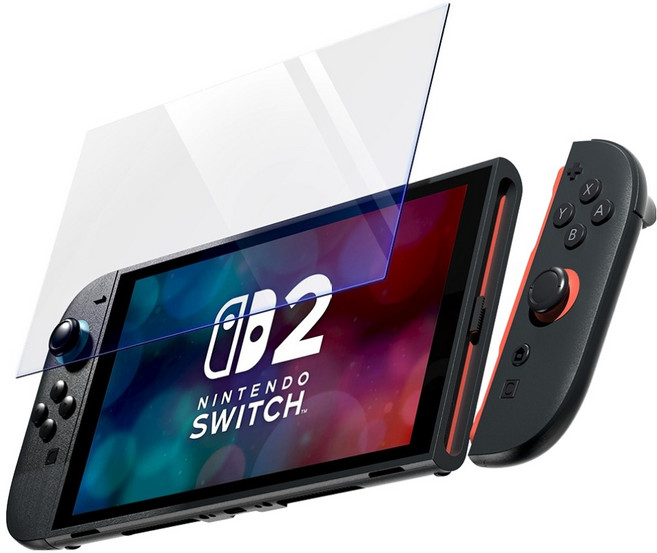 구스페리 닌텐도 스위치2 강화유리 블루라이트 차단 액정보호필름, 투명, 1개