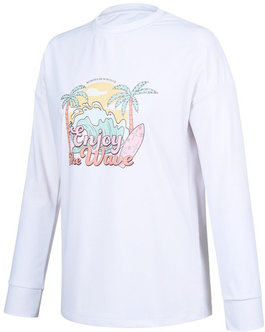 레노마 여성용 웨이브 긴팔 래쉬가드 RN-CS2F554