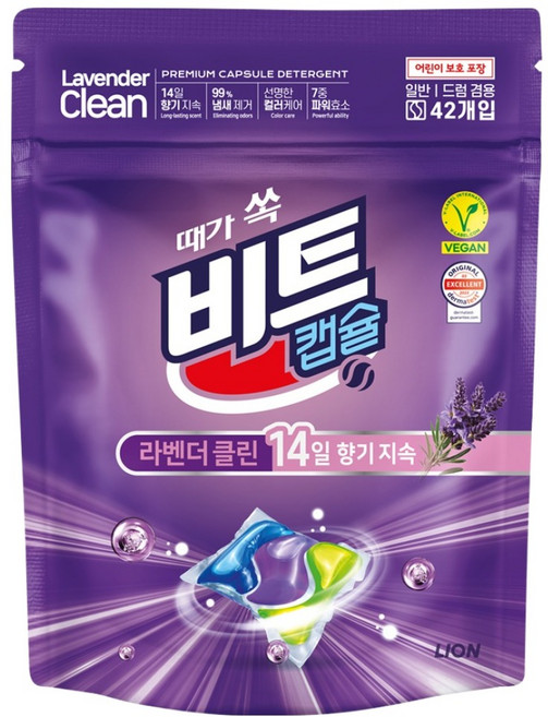 비트 라벤더 클린 캡슐 세제, 42개입, 1개