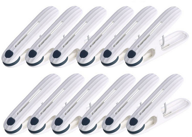 원티크 방풍 고정식 빨래집게, 블루화이트, 12개